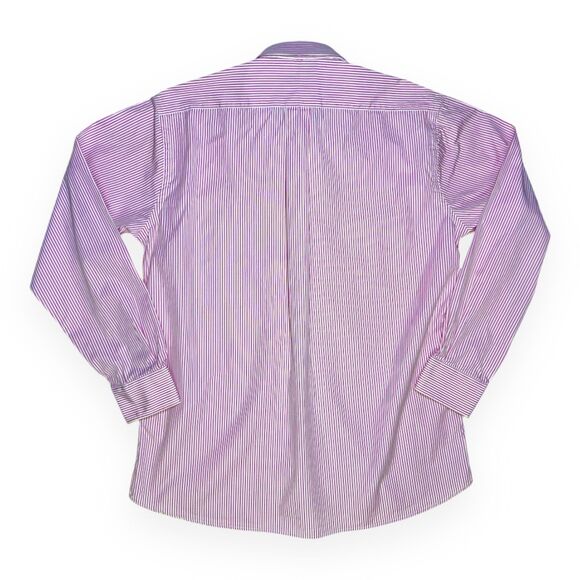 Vintage Gitman Bros L Pink Italian Poplin Stripe Button-Down OCBD USA - Picture 4 of 9